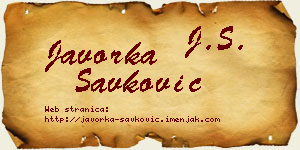 Javorka Savković vizit kartica